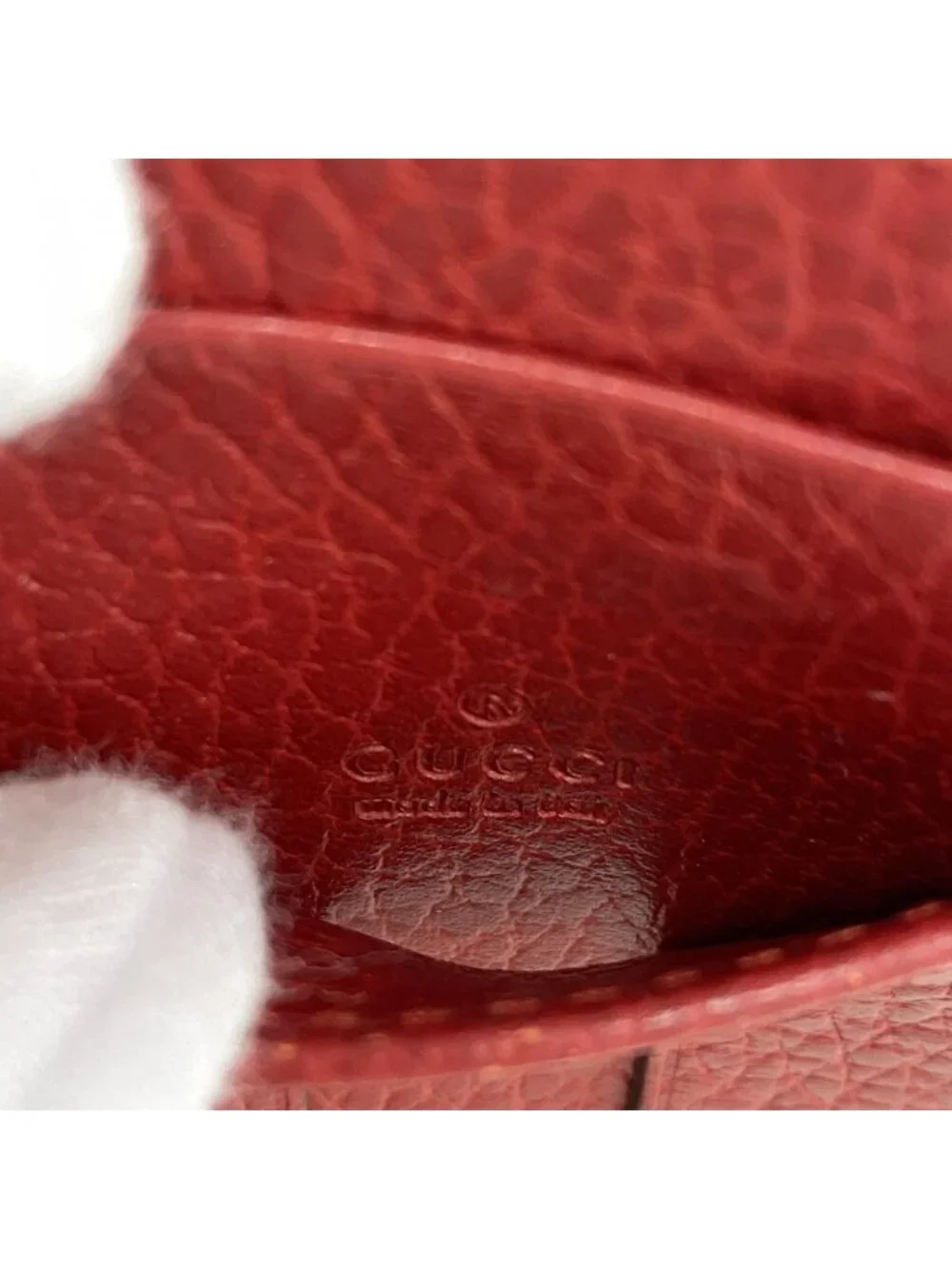 ★SOLD★ Gucci Coin Case GG Marmont Leather Red Gold - Picture 4 of 10